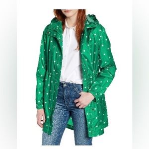 Joules - Go lightly waterproof Pack Away Hooded Jacket Sz 2 in Green Spot